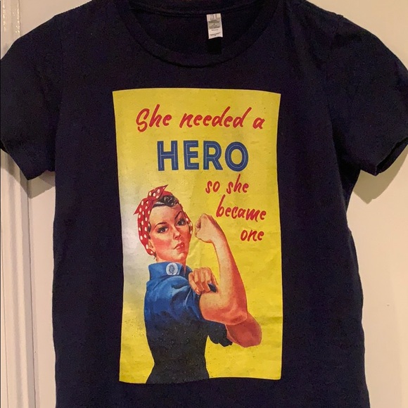 Bella Canvas Tops - Amazing “she needed a hero so she became one” T 💙